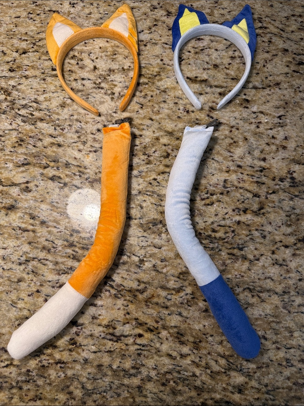 Just in time for Halloween! Animal Headbands with Matching Tails - Orange & Blue